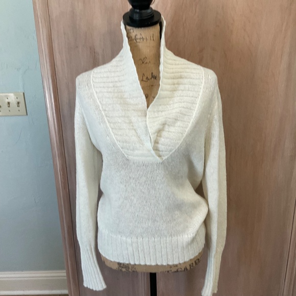 J. Crew Dolce Shawl Collar Popover Cream Sweater - Picture 3 of 16